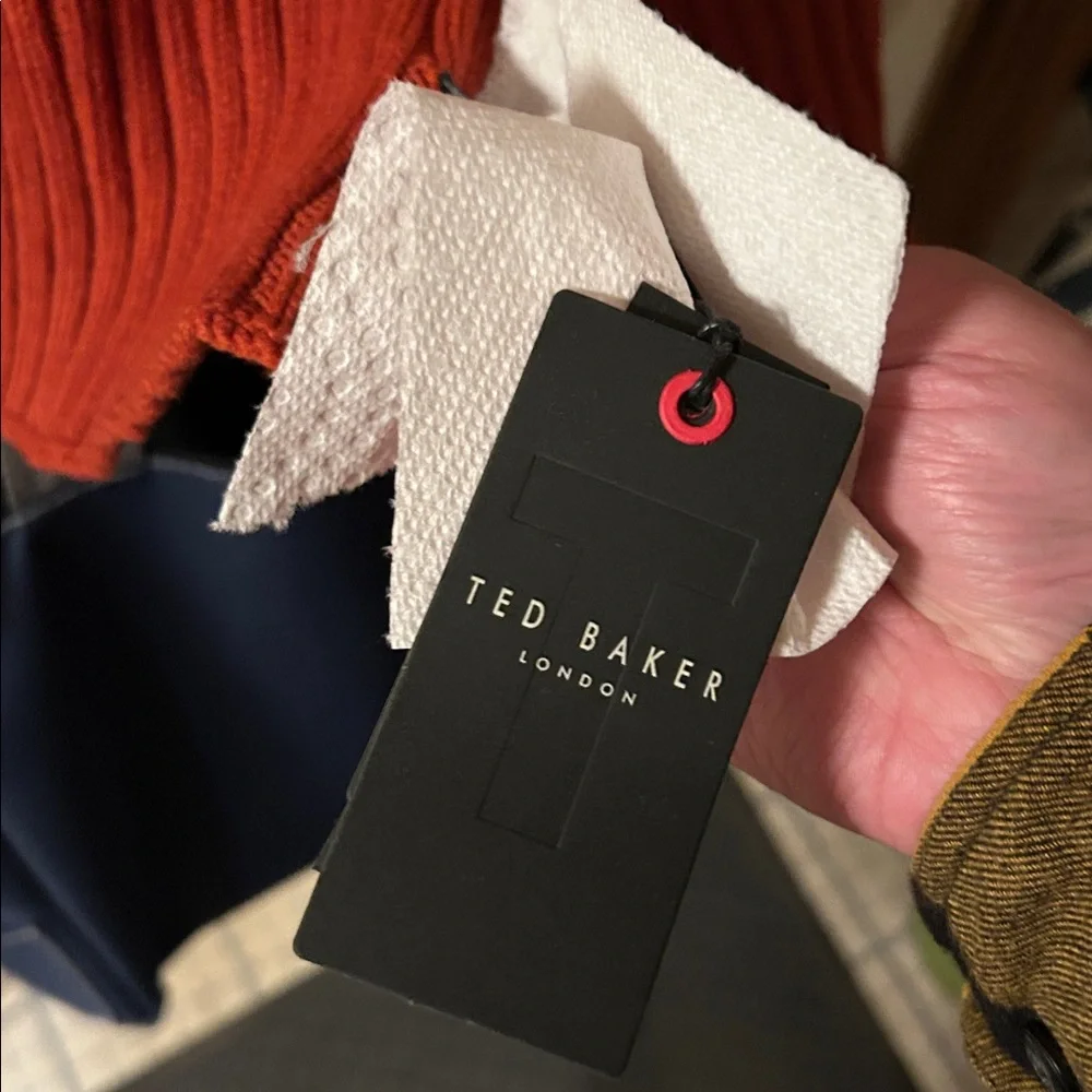 Ted Baker London red wool blend ribbed scarf NWT